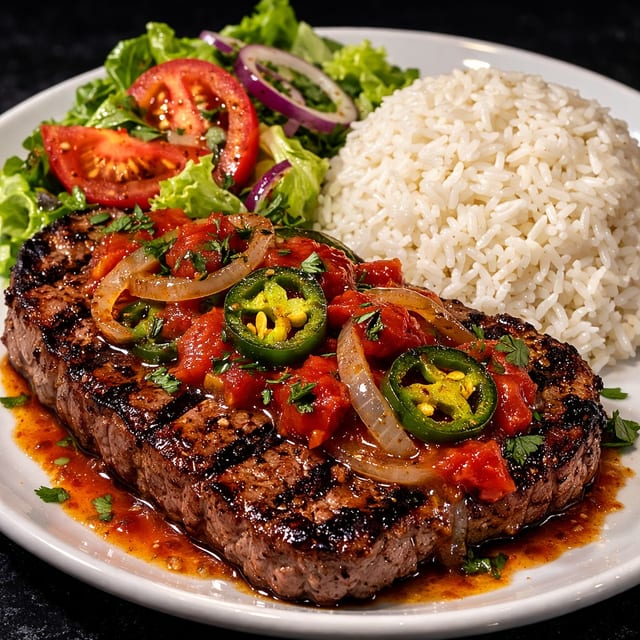 Steak a la Mexicana.