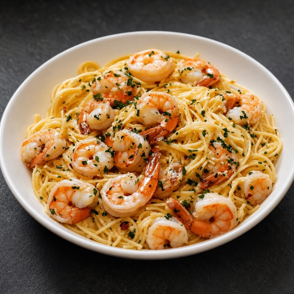 Spaghetti Shrimp Scampi.