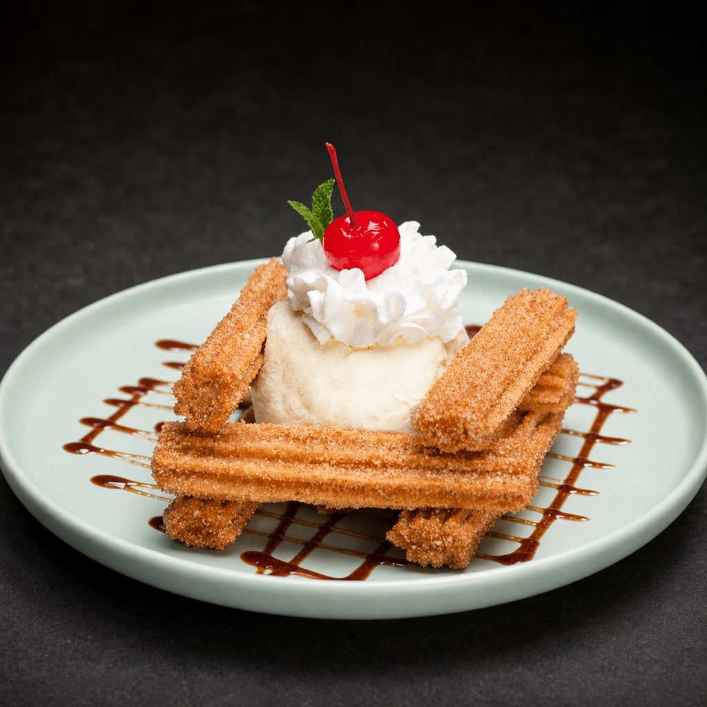 Churros and Ice Cream.