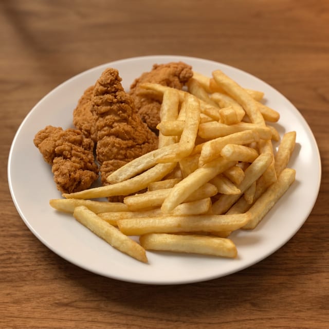 Kid's Chicken Tender & Fries.